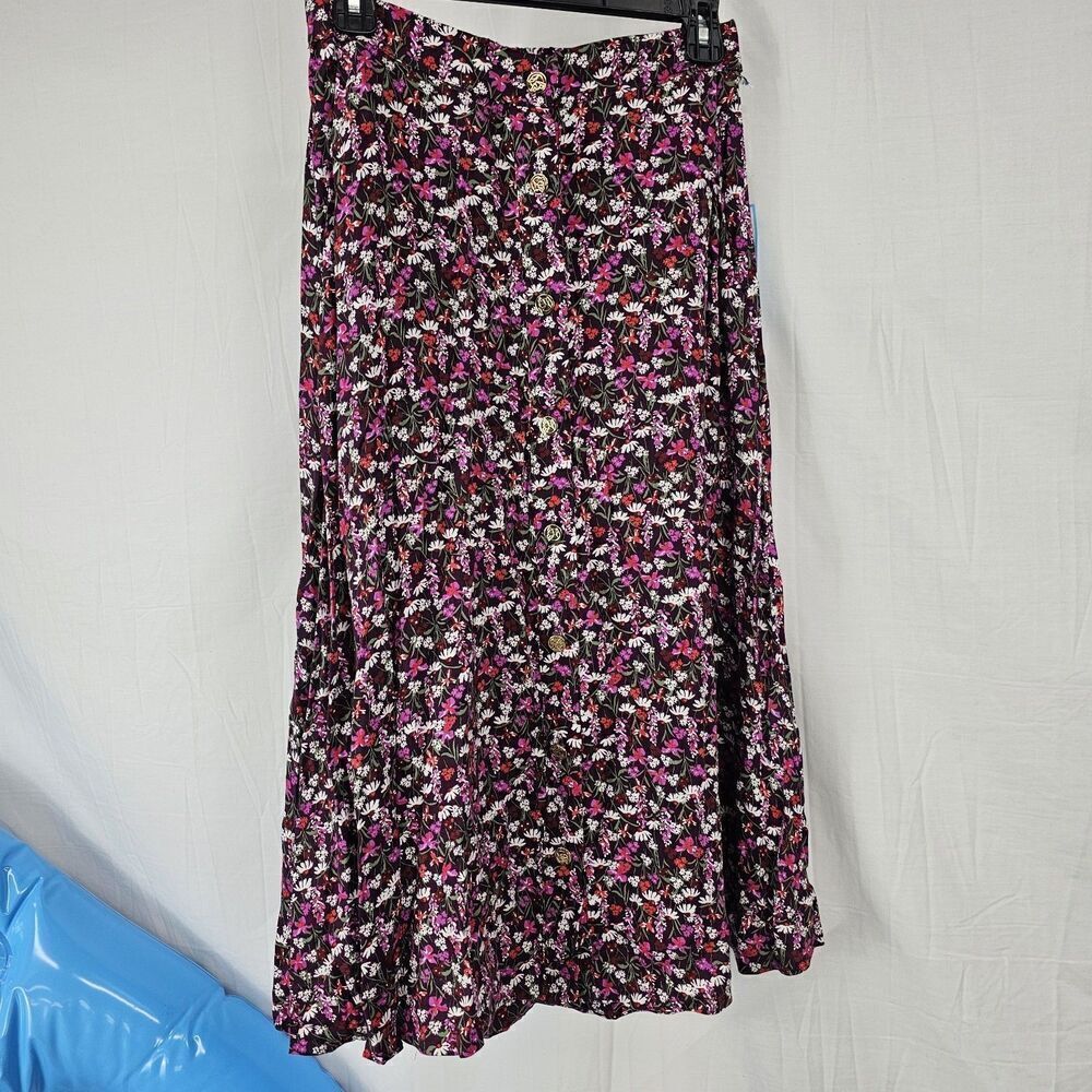 NEW Draper James RSVP midi Skirt Floral Womens S Straight Button Down Modest